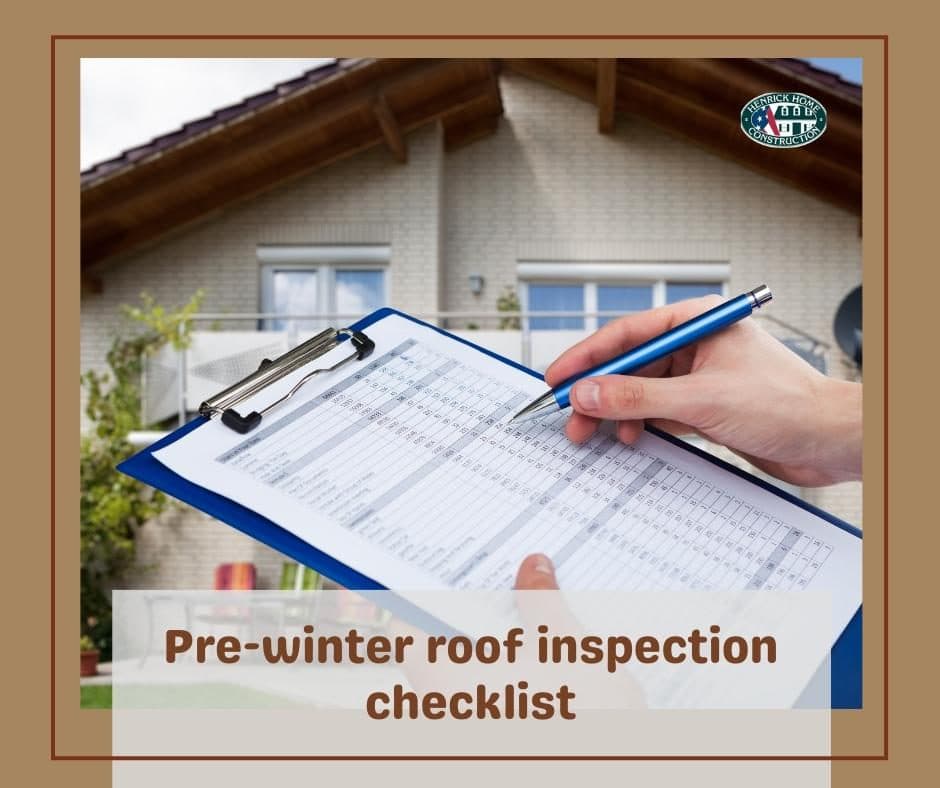 PRE-WINTER ROOF INSPECTION CHECKLIST
